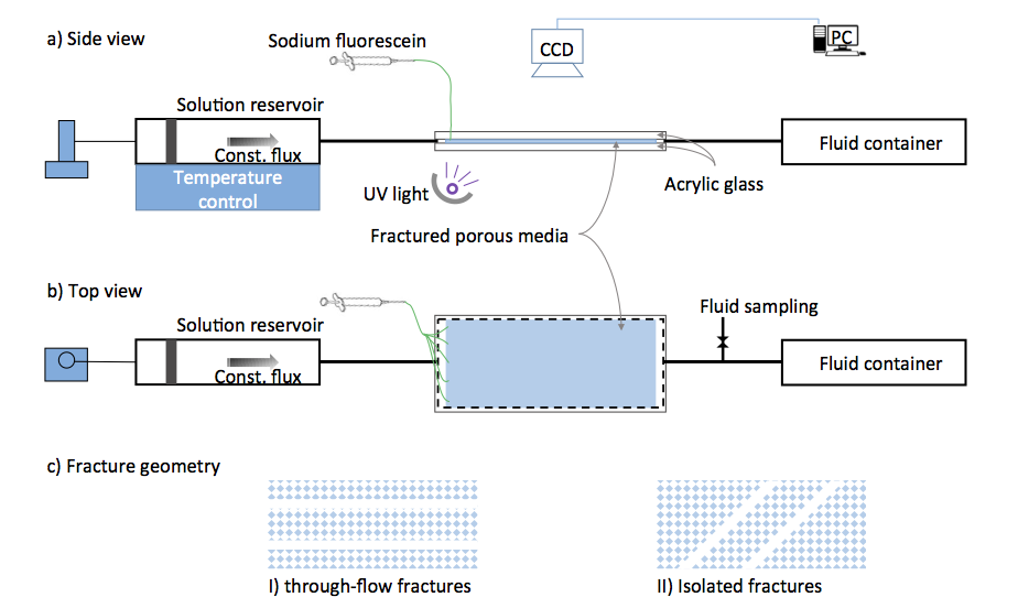 Simultaneous visualization of fluid flow and mineral precipitation in fractured porous media